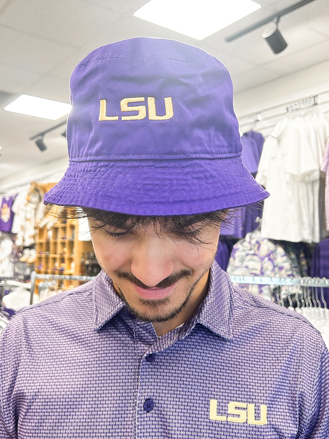 Lsu Nike Bucket Hat Purple LSU Nike College Bucket Hat