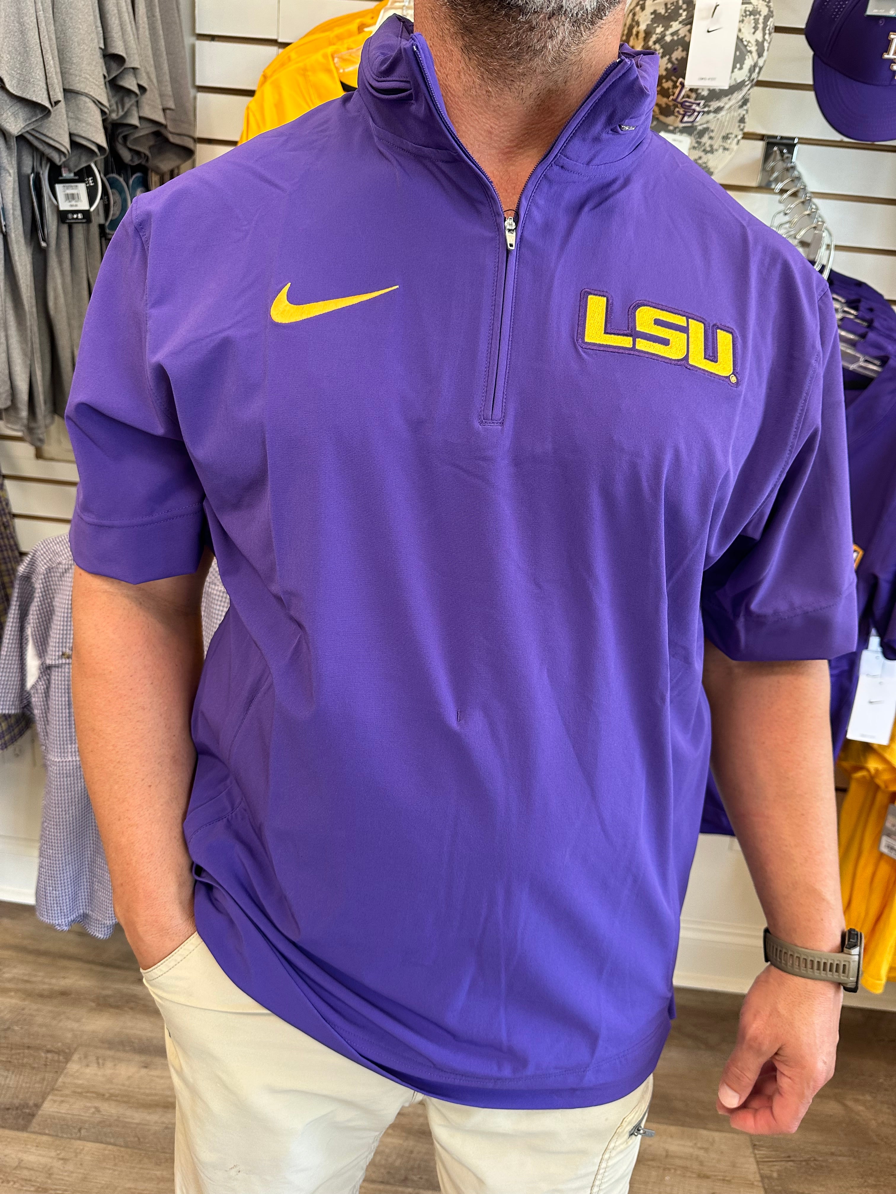 LSU Men’s Tigers Lightweight Short Sleeve Coaches Jacket